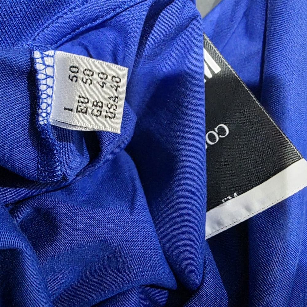 Moschino Blue Orange Logo Cotton Short Sleeve T‎ Shirt - Picture 5 of 6
